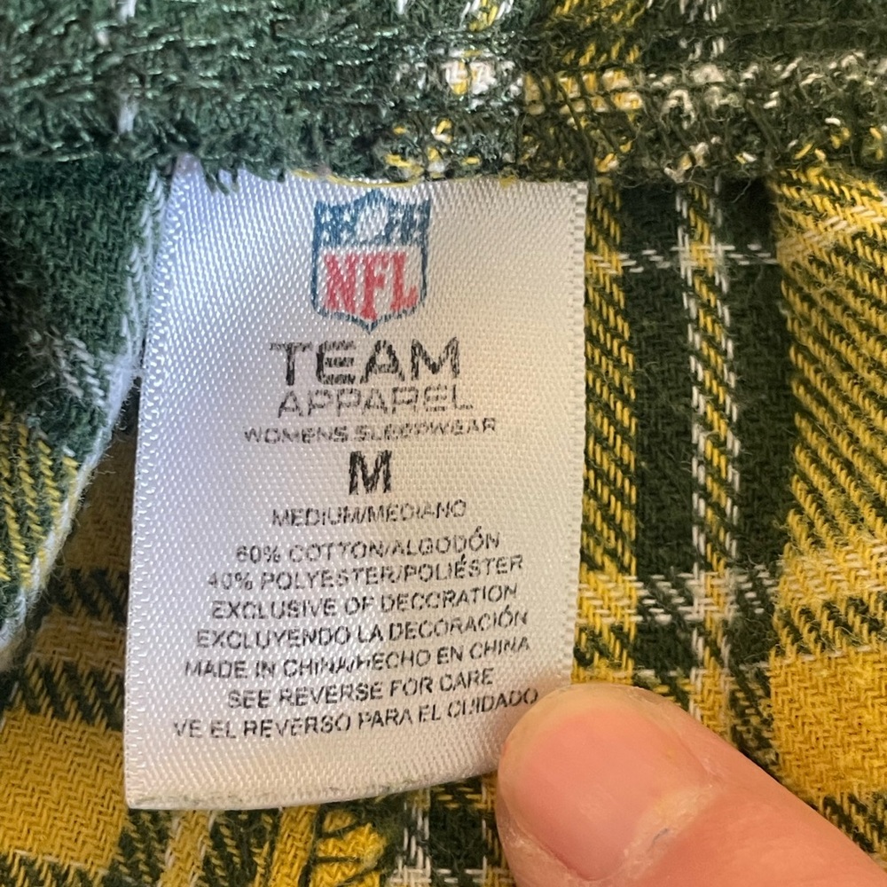 Green Bay Packers Men’s Flannel Pajamas Pants NFL Team Apparel M Plaid Sleepwear - Picture 6 of 6